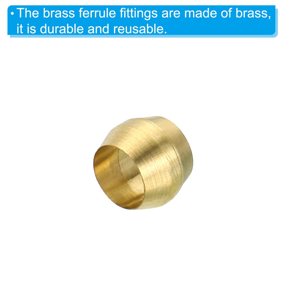 4mm Tube OD Brass Compression Sleeves Ferrules Brass Ferrule Insert Fitting Kit