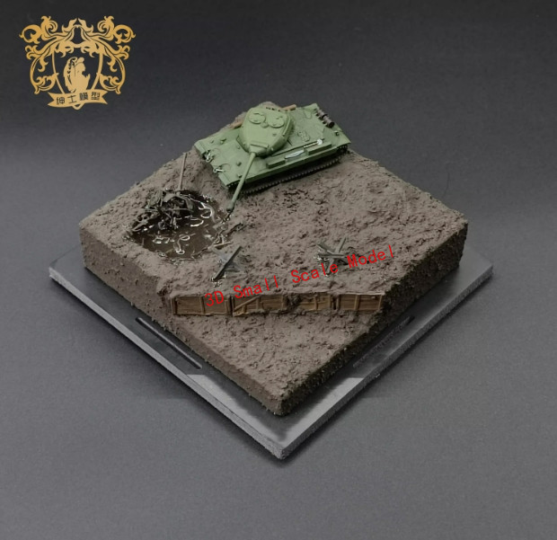 3D Printed 1/144 Soviet IS-6 heavy tank Finished Product