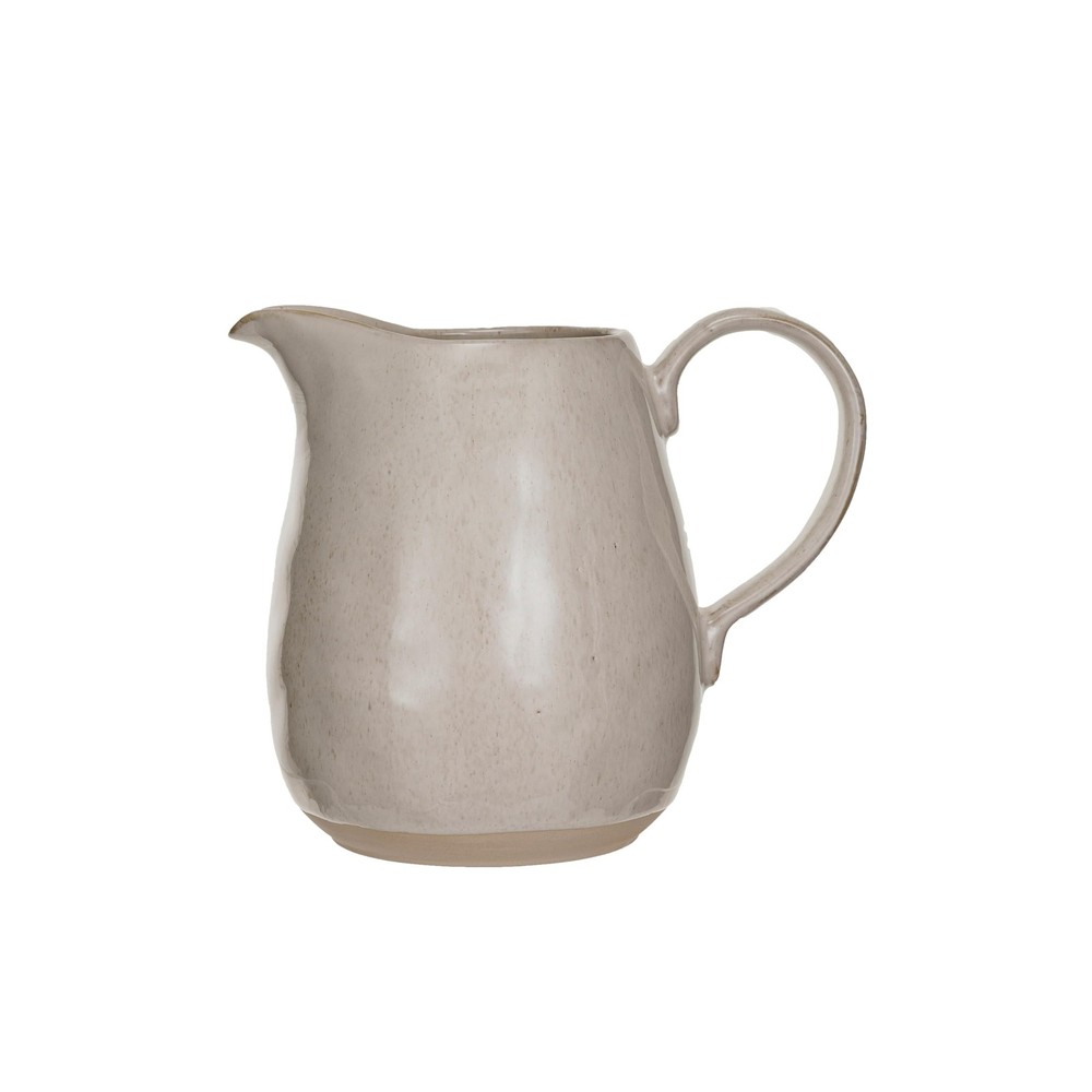 Stoneware Pitcher with Reactive Glaze and Speckles, Cream