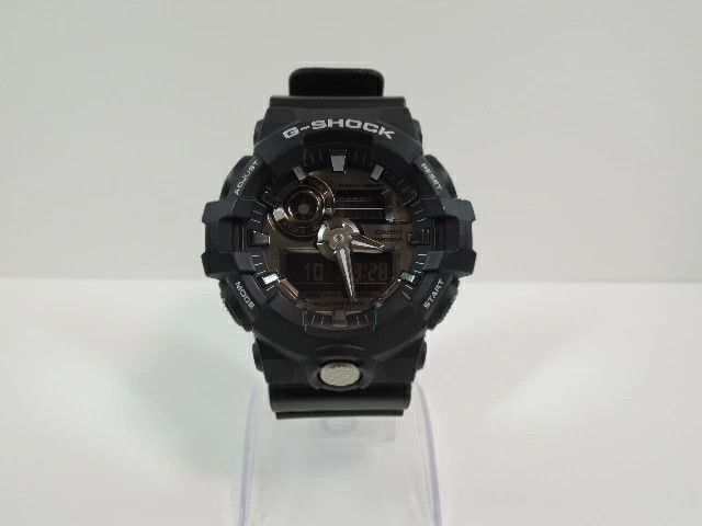 Used CASIO quartz wristwatch G SHOCK GA 710 black silver