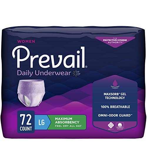 Prevail Proven Women Pull-Up Underwear L, Max Absorbency, 72ct