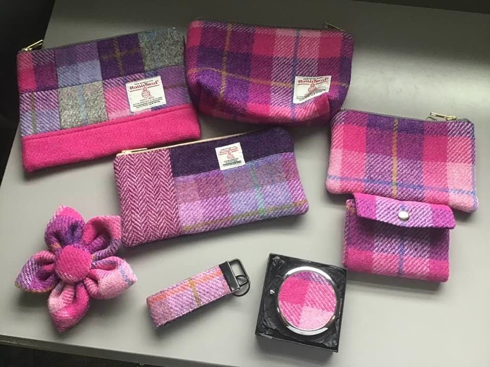 💜🩷Handmade Harris Tweed Accessories set🩷💜