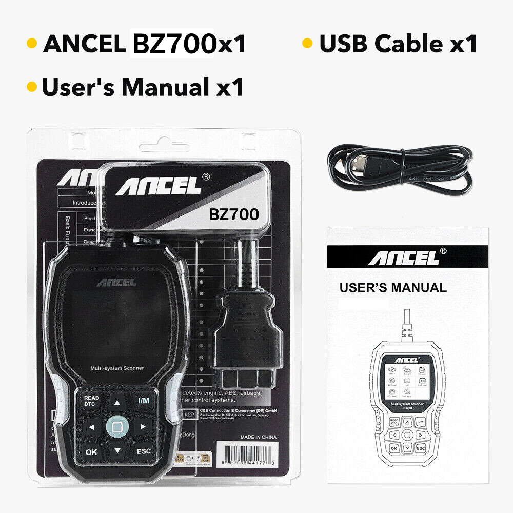 ANCEL BZ700 for Mercedes Benz OBD2 Scanner Full System Code Reader ABS Bleeding