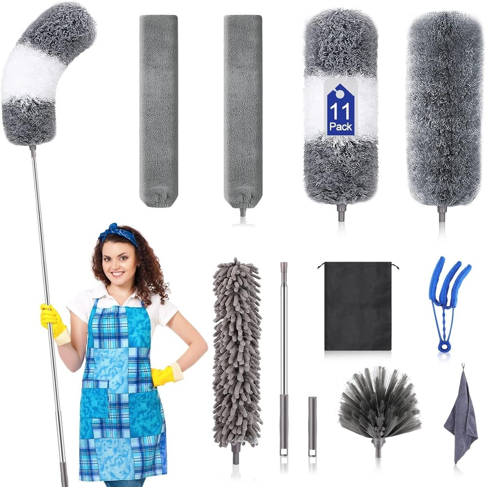 Microfiber Duster Kit (11PCS) with Extension Pole