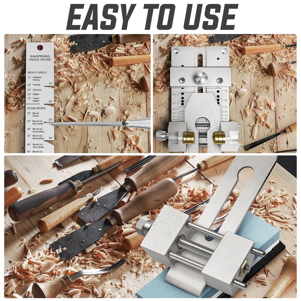 Chisel Sharpening Jig Kit, Heavy Duty Precise Honing Guide with Adjustable An...