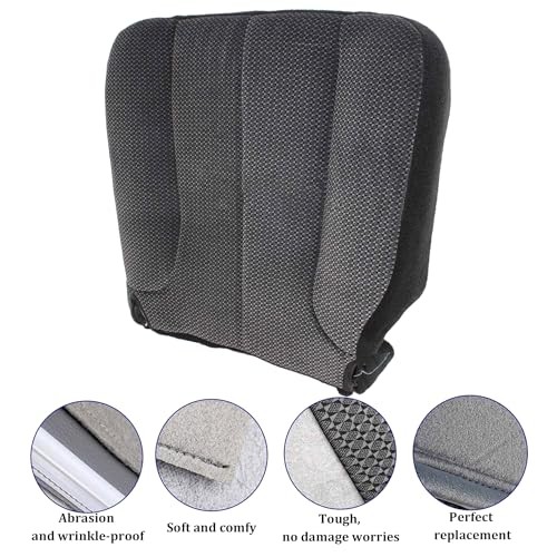 Driver Side Bottom Replacement Cloth Seat Cover Dark Gray Compatible with