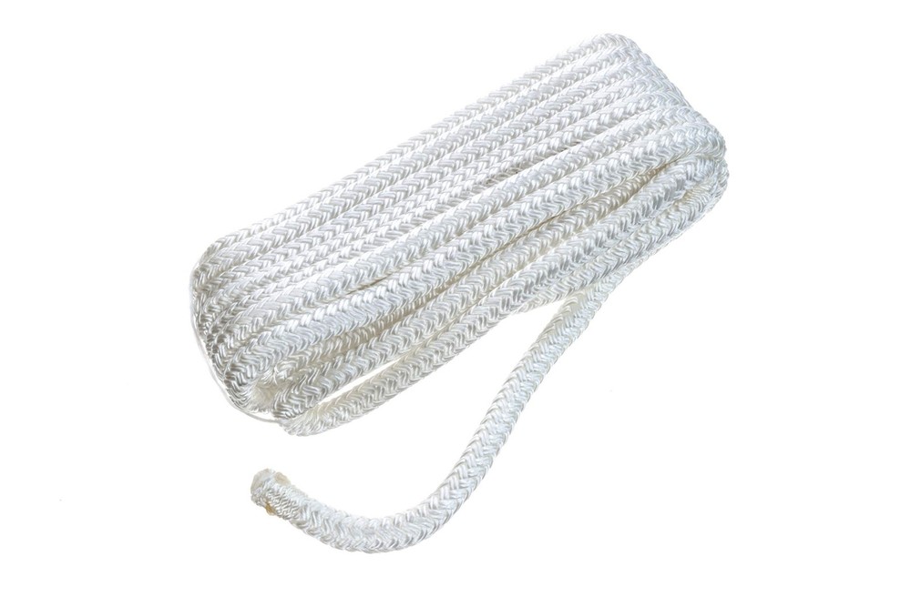 Seachoice 40091 Double Braid Nylon Dock Line 3/8" x 15' White