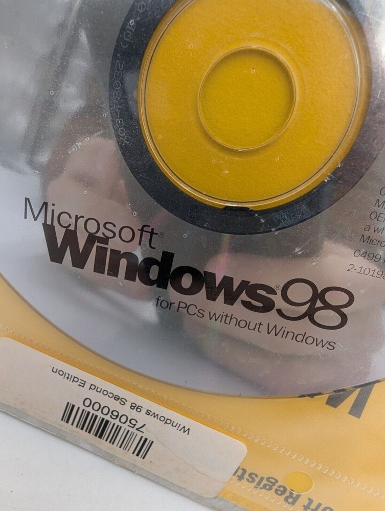 Microsoft Windows 98 Second Edition New Sealed CD w/ COA Product Key