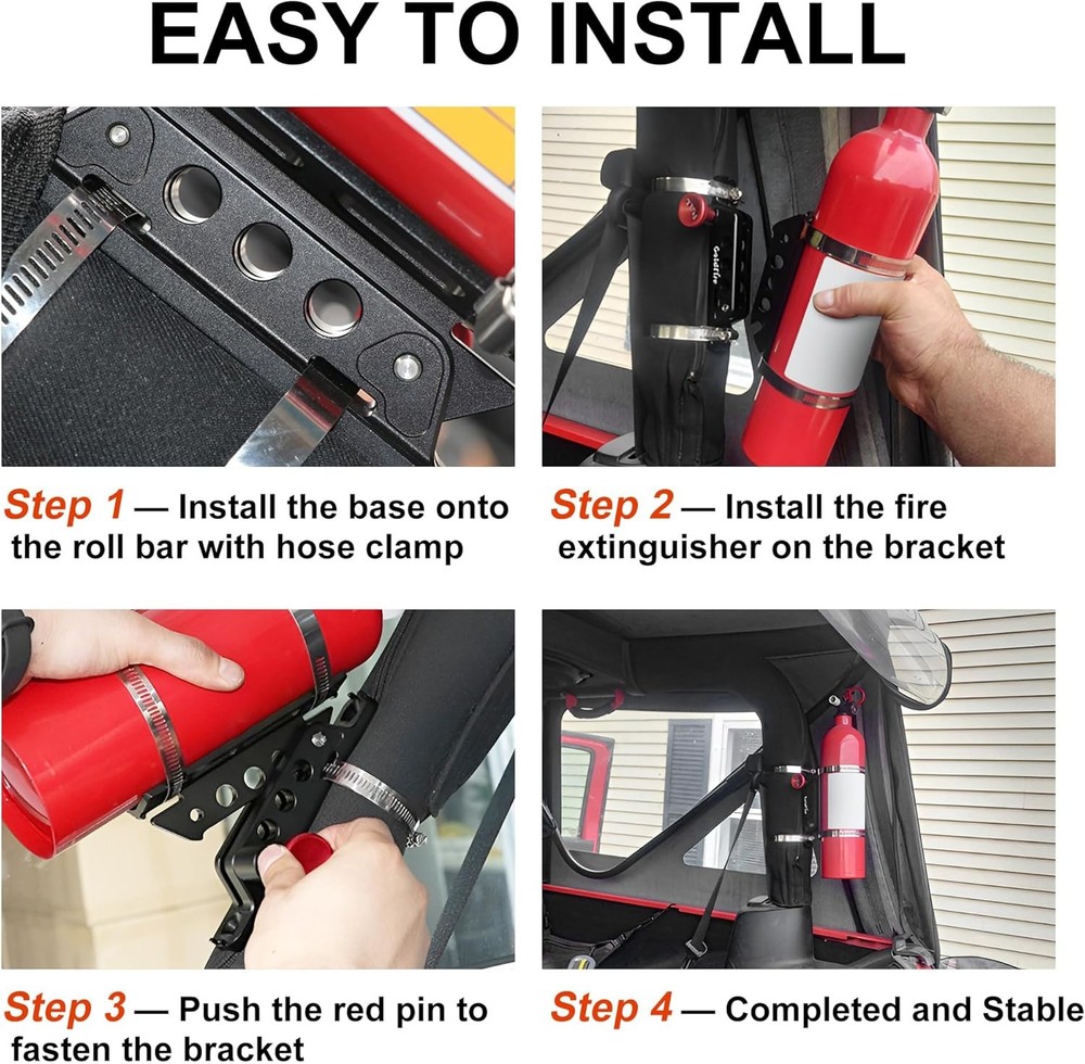 Quick Release Fire Extinguisher Mount Bracket Holder Aluminum Roll Bar Mount Bot