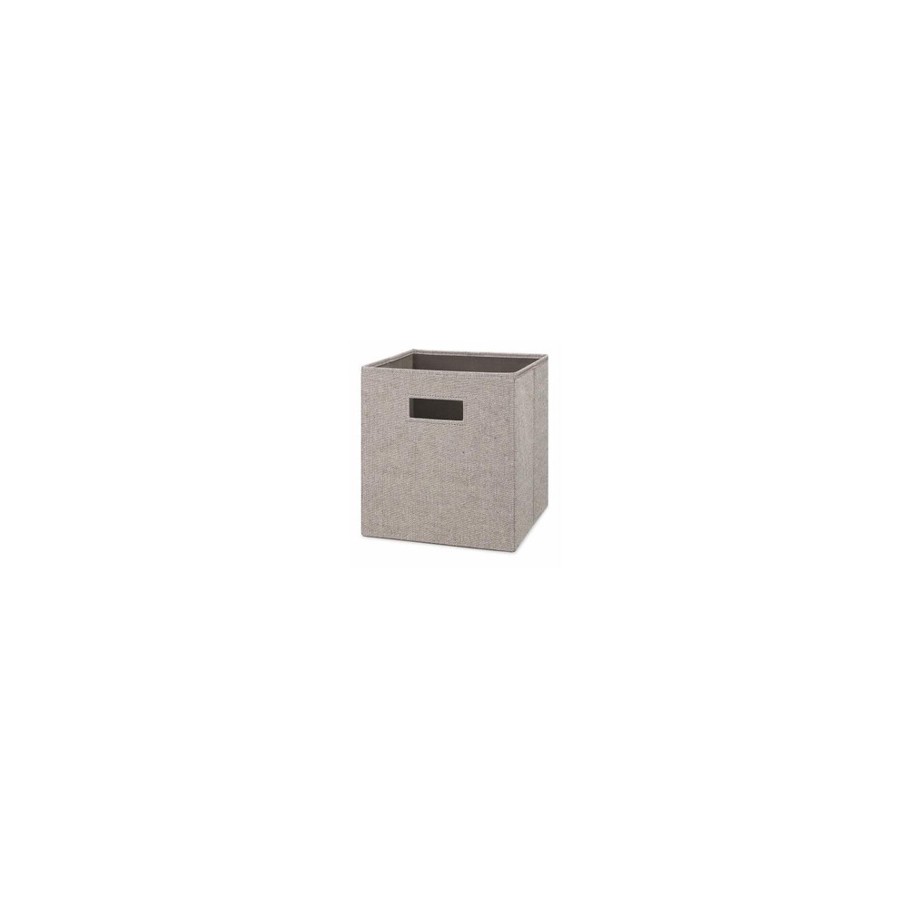 Whitmor 6452-12025-PDQ Fabric Storage Cube, Collapsible, Brown Pattern, 10.5 x