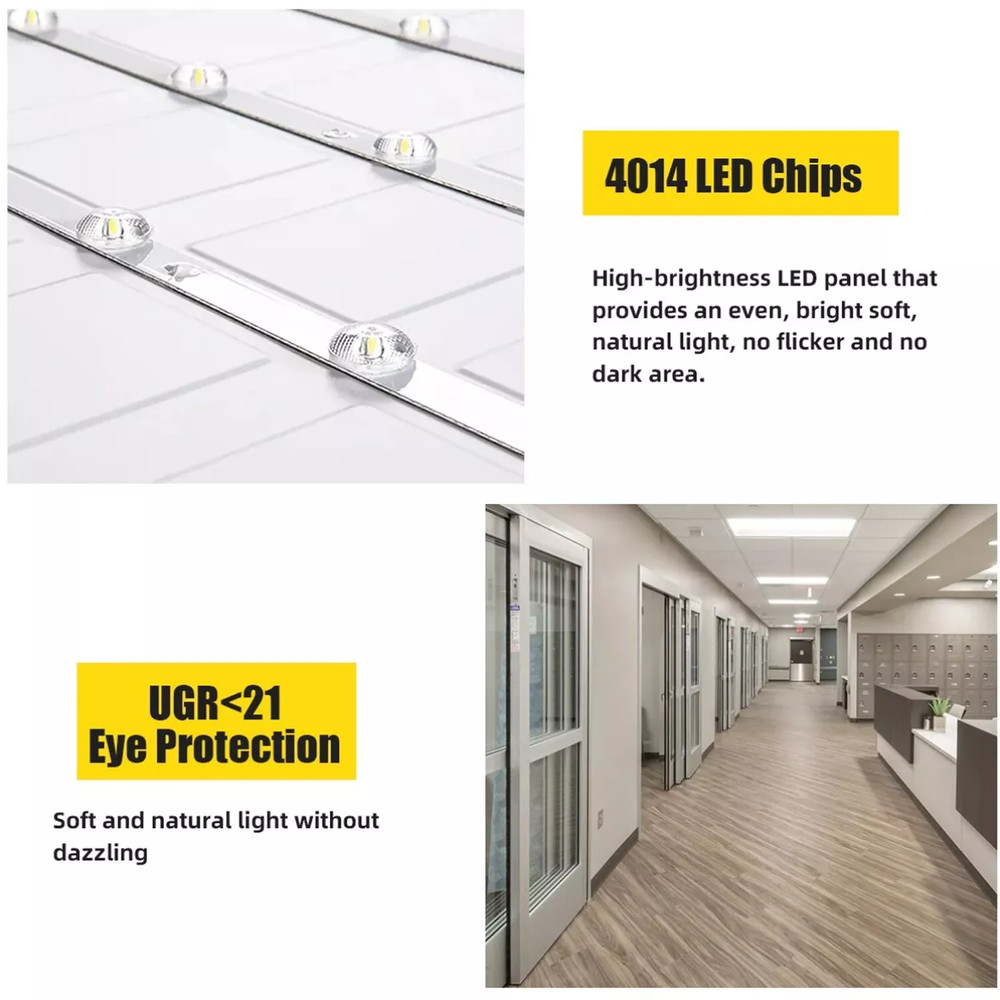 2X4FT LED Flat Panel Light 7800LM 4X75W 5000K Drop Ceiling Ceiling Office Lights