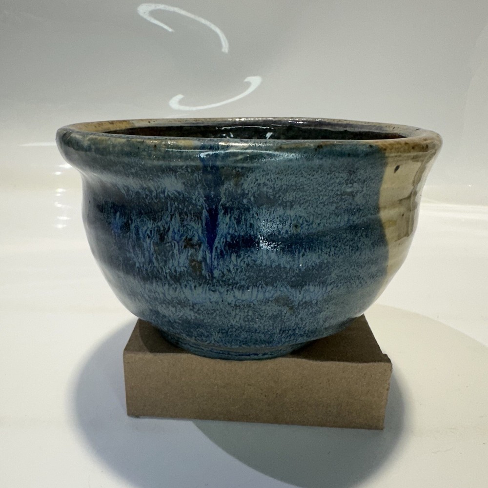 Hand Thrown Pottery Bowl Small- Artist Signed - Blue’s - Glazed