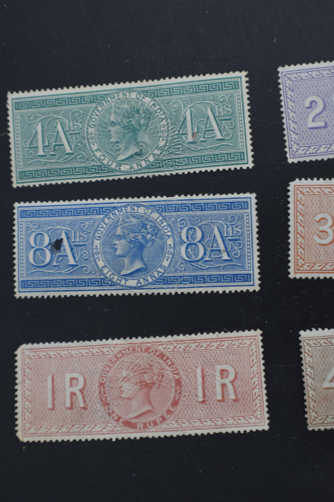 (10) India under British Rule Revenue Stamp