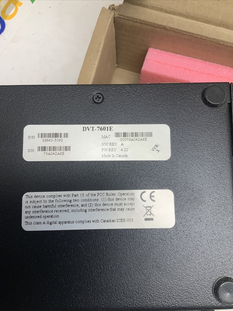 Dvtel DVT-7601E Securelink Encoder Flit Systems Video Server (IP Transmission)