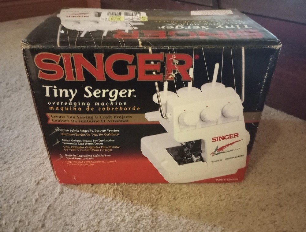 Singer TS-380 + Tiny Serger Machine W/ Box, Pedal, String, Manual (Please Read)