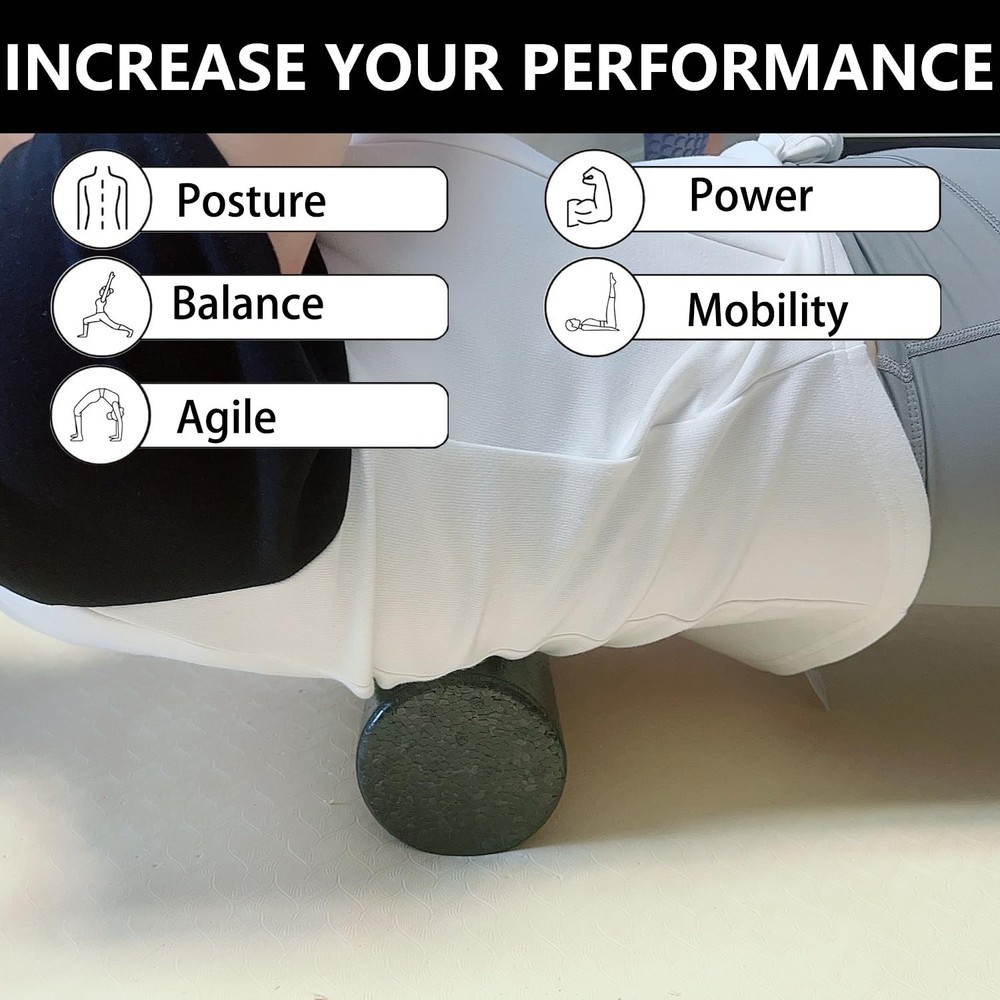 Travel Size Back Roller, High Density Foam Roller for Back Stretching, Physic...