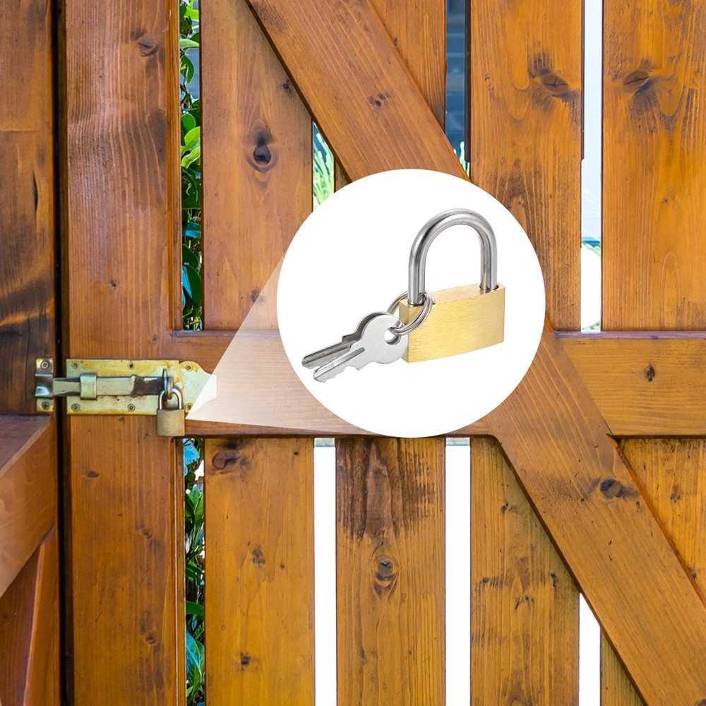 4Pcs Solid Brass Padlock with Key 1" Wide Body Small Locks Lock