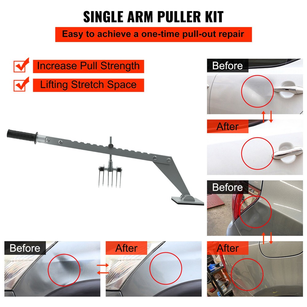 Car Dent Bar Puller Pull Lever Pulling Kit Removal Hammer Repair Auto Body Tool