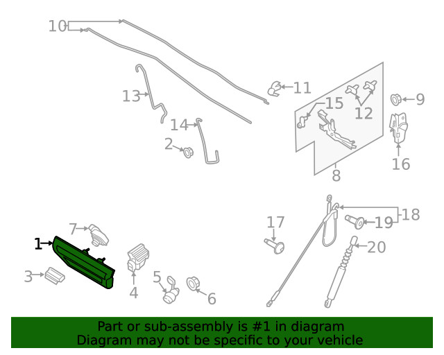 Genuine Ford Tailgate Handle FL3Z-9943400-AA