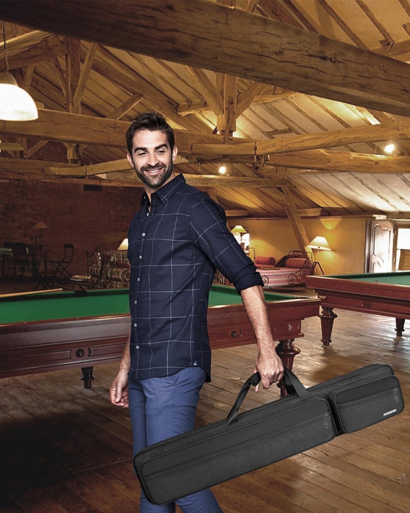 Pool Cue Case 4x5, Pool Stick Case with Multiple Pockets Holds 4 Butts 5