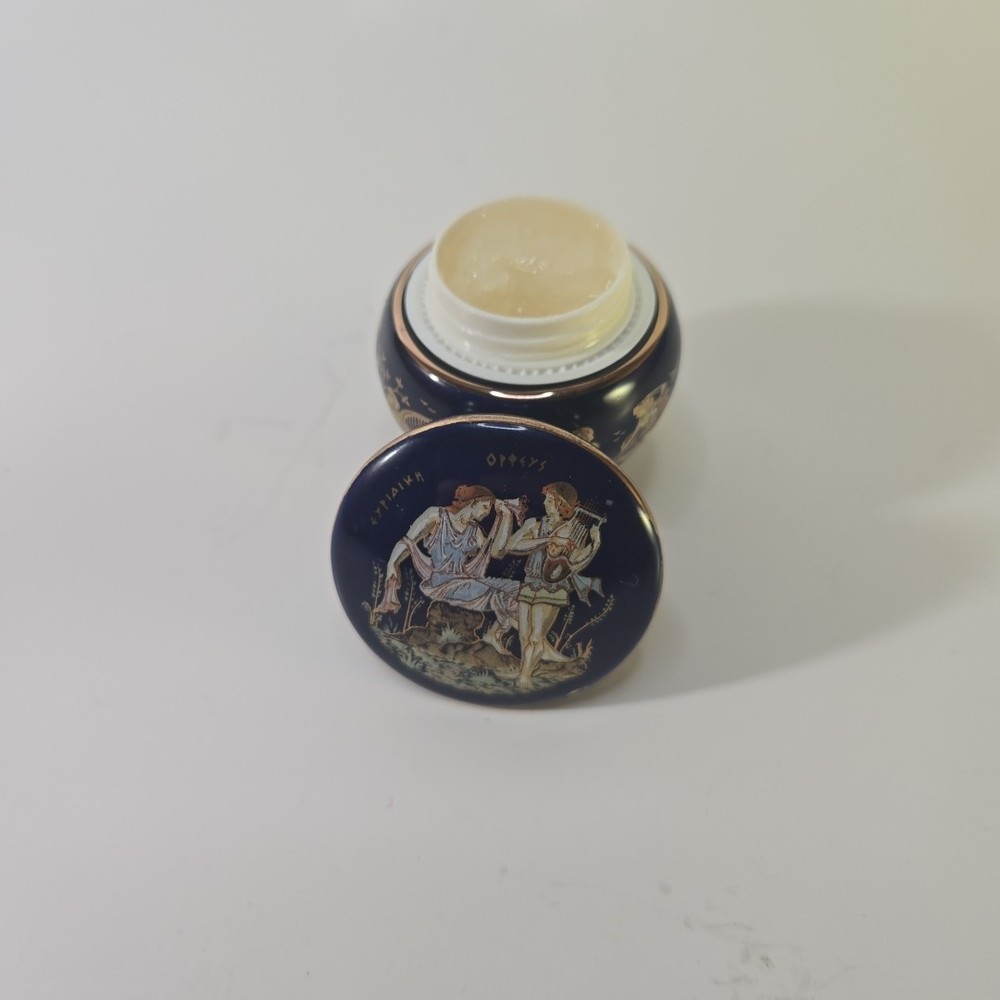 Vintage Greek Bardaco Ceramic Decorative Solid Ointment Bottle