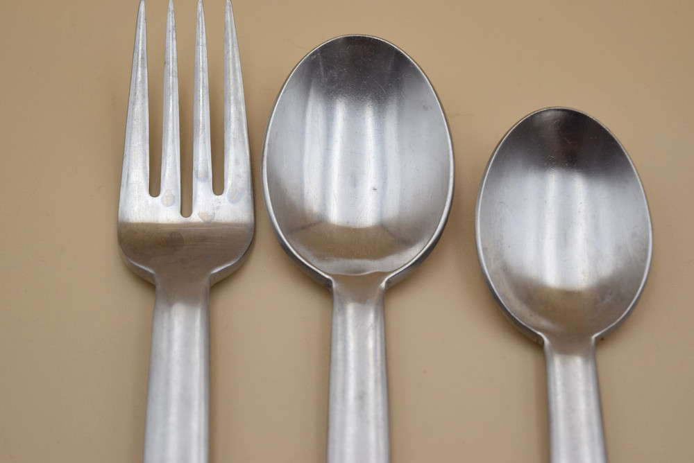 3pc Nautica Arctic White Flatware Set Dinner Fork Tablespoon Teaspoon
