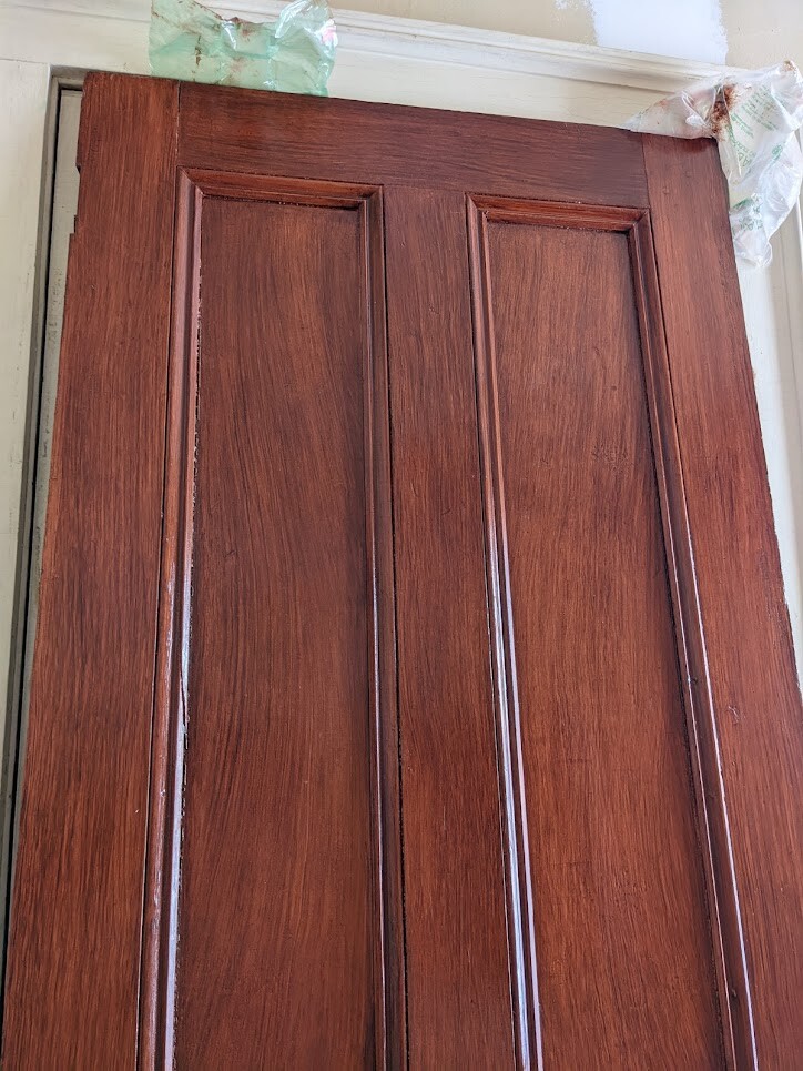 Antique Four-Panel Wood Door
