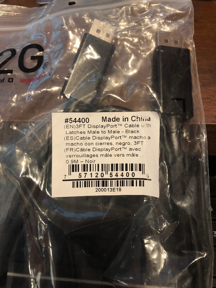 C2G 3ft DisplayPort Cable with Latches - Black
