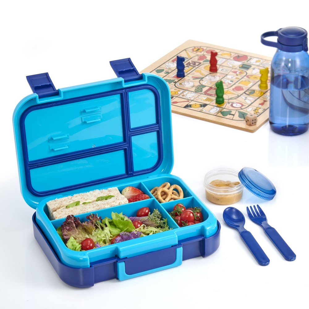 Your Zone Bento Box with 4 Compartments, Fork, 1 Dressing Container