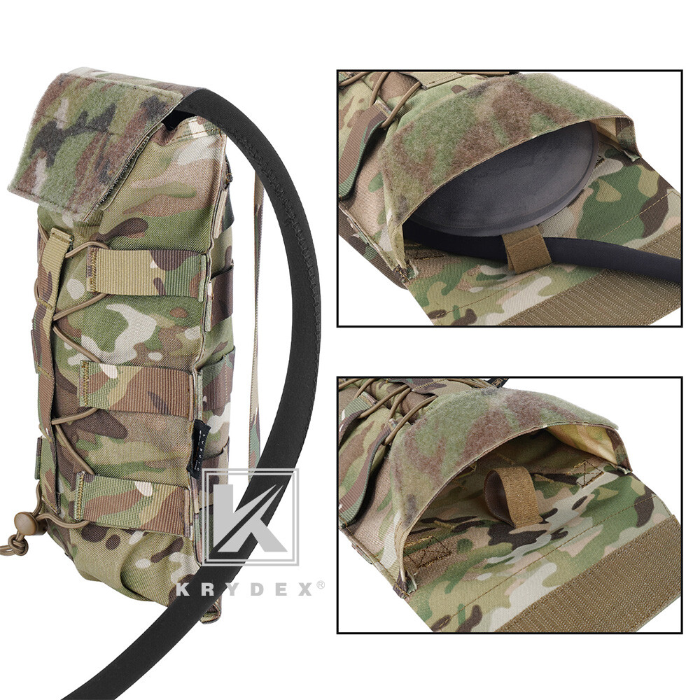 KRYDEX 1.5L Water Bladder Tactical Hydration Pack MOLLE Panel for Vest MC Camo