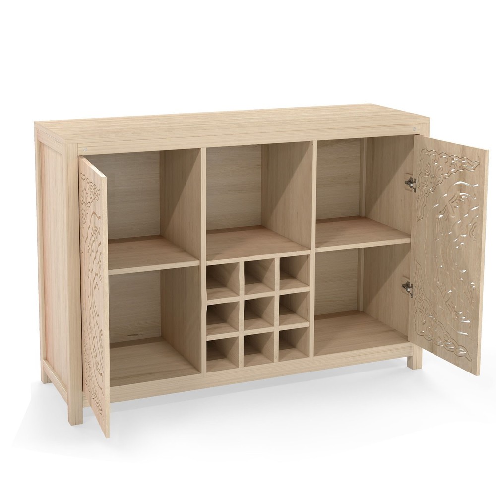Modern Wine Bar Cabinet Buffet Storage For Dining Room Kitchen