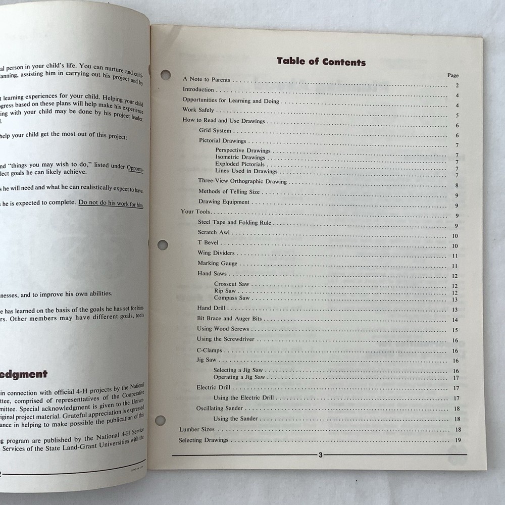 Vintage 4-H Woodworking Manuals Complete Set Units 1-4 Carpentry Program
