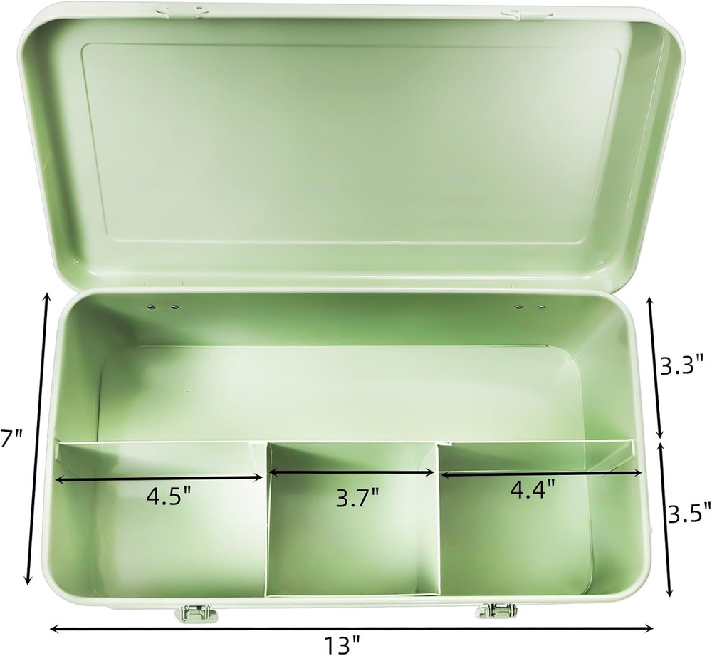 Metal Seed Storage Organizer with 4 Compartments, Labels, and Envelopes