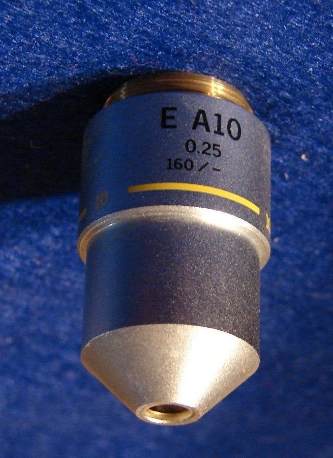 Olympus E A10 Microscope Objective 10X 0.25 NA 160/-