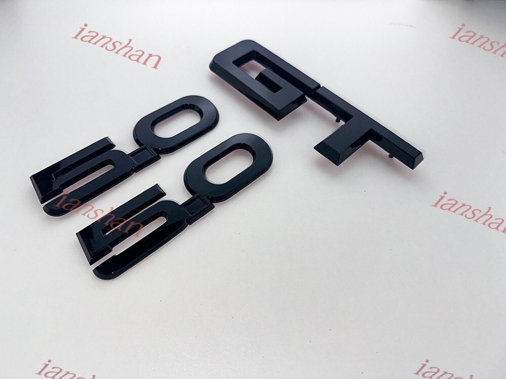 3X Set Side 5.0 Rear DeckLid GT Emblems Badges 3D Replacement Gloss Black