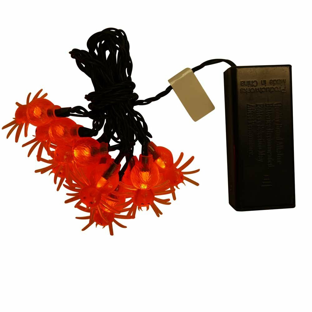 Battery Operated Spider Cap Twinkle Light String, Orange, 3.5-Feet