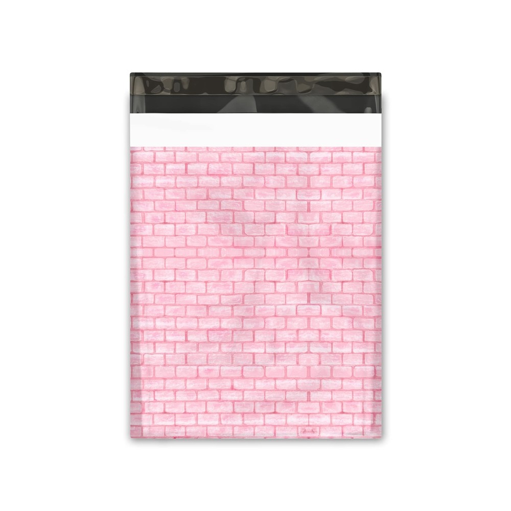 10x13 100 Pink Bricks Designer Poly Mailers Shipping Envelopes Premium Printe...