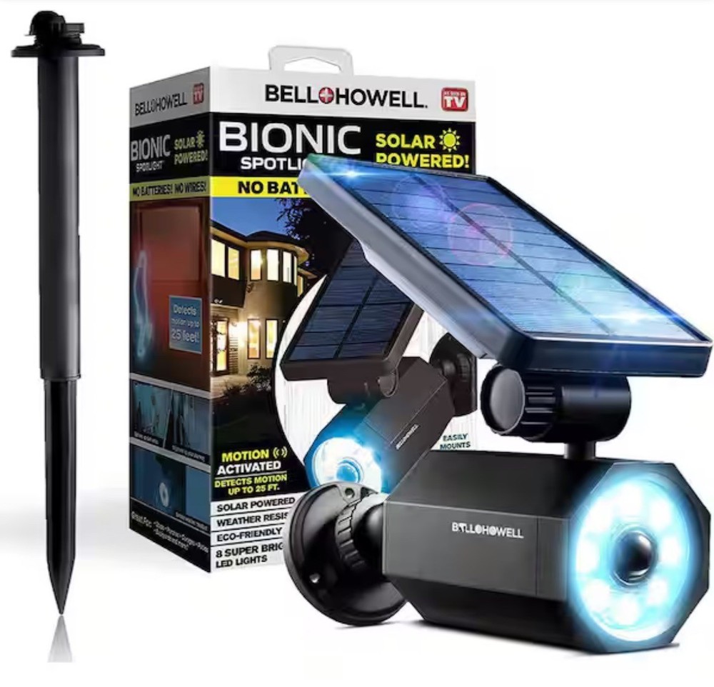 Bell & Howell Bionic Spotlight Solar Powered Security Spotlight