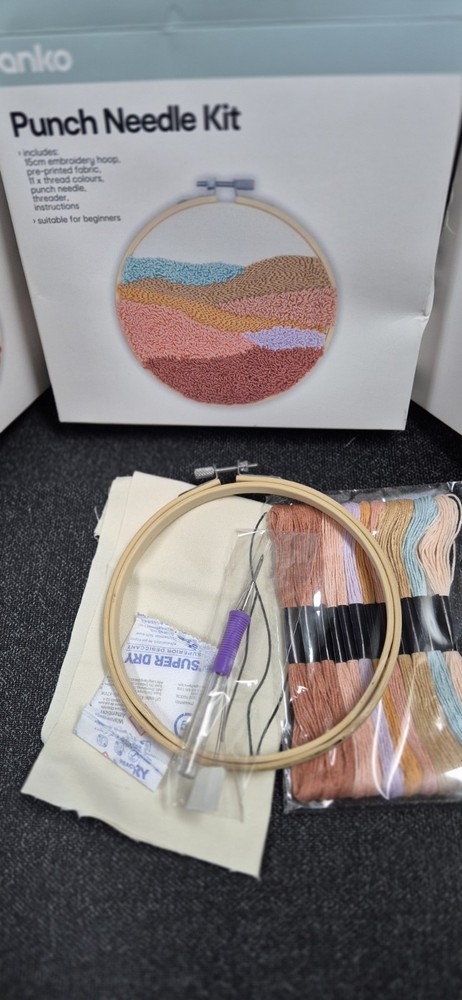 3x Embroidery Kit Punch Needle Stitching 3 Boxes