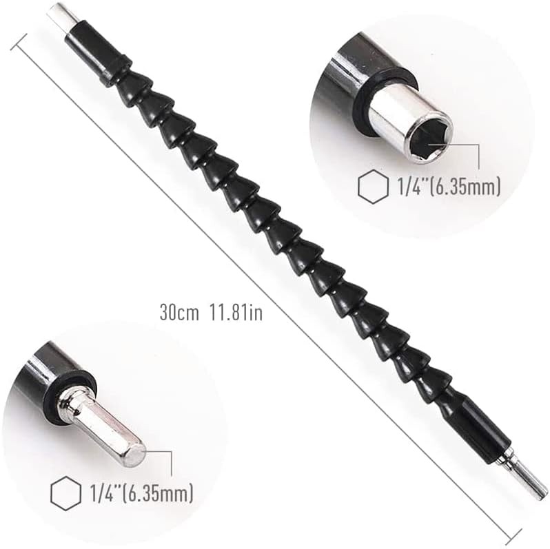 Flexible Drill Bit Extension kits,Include 11.8 inch Bendable One Size