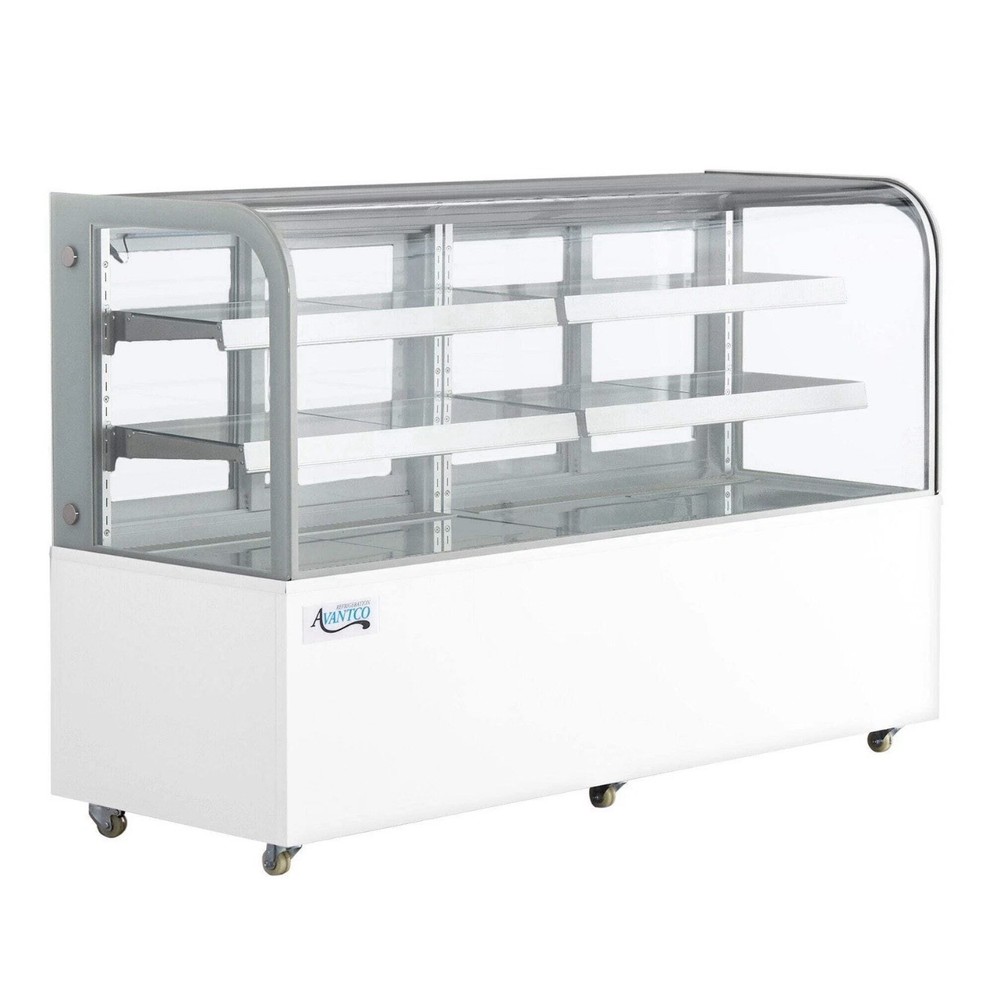 72" Curved Glass White Refrigerated Bakery Display Case