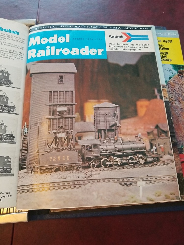 Model Railroader - 1974 in official blue binder. Missing September Issue