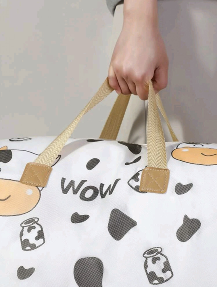NEW CARTOON COW PATTERN FOLDABLE STORAGE BAG XL NIP