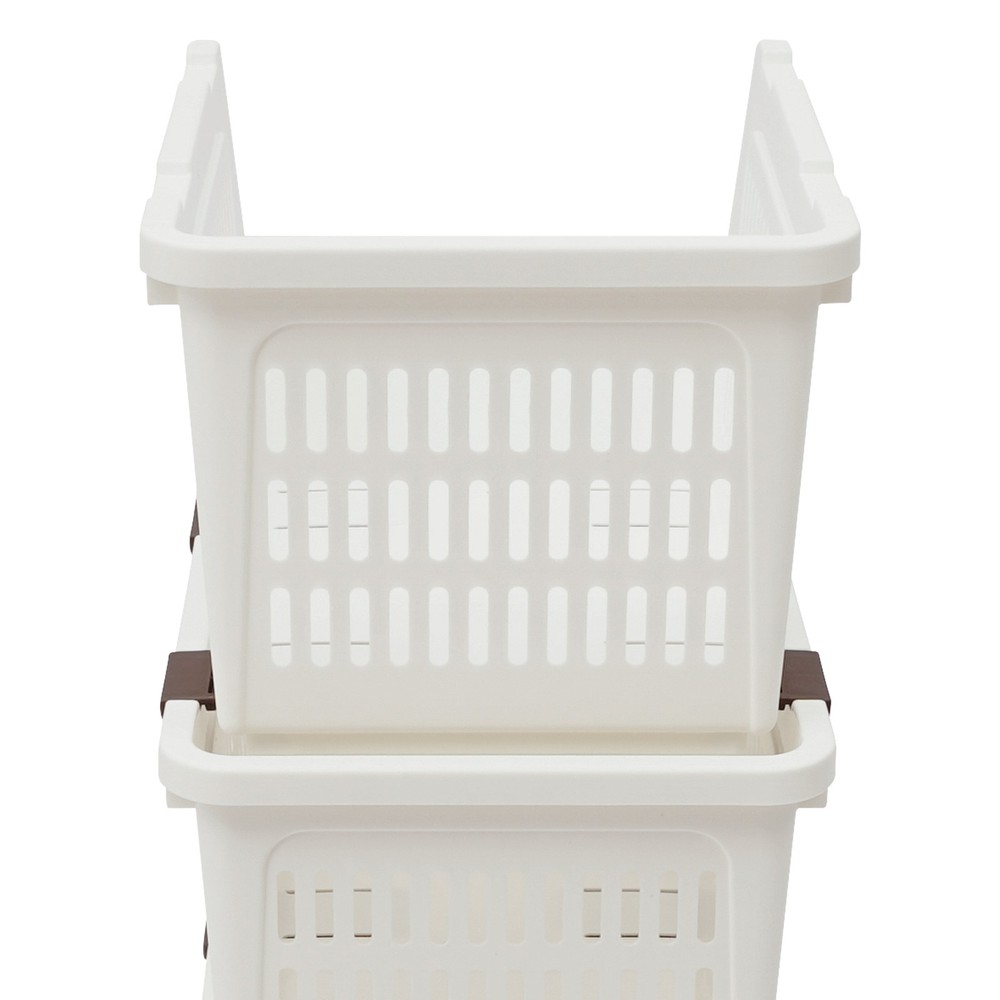 4PCS Stacking Storage Baskets Heavy Duty (38LBS Capacity) Storage Bins