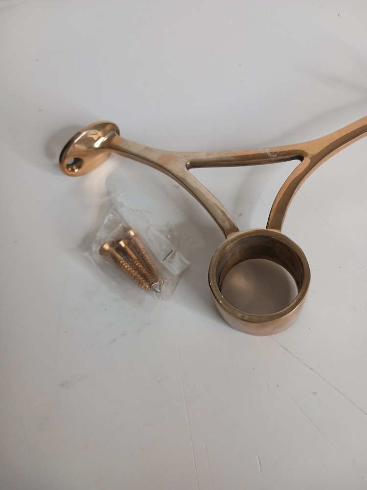 Solid Brass Floor Wall Fit 1.5" Screws Bar Bracket Polished #bar #Bracket #brass