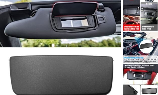 Compatible with Porsche Sun Visor Mirror Cover, Left/Right Sun Visor Vanity