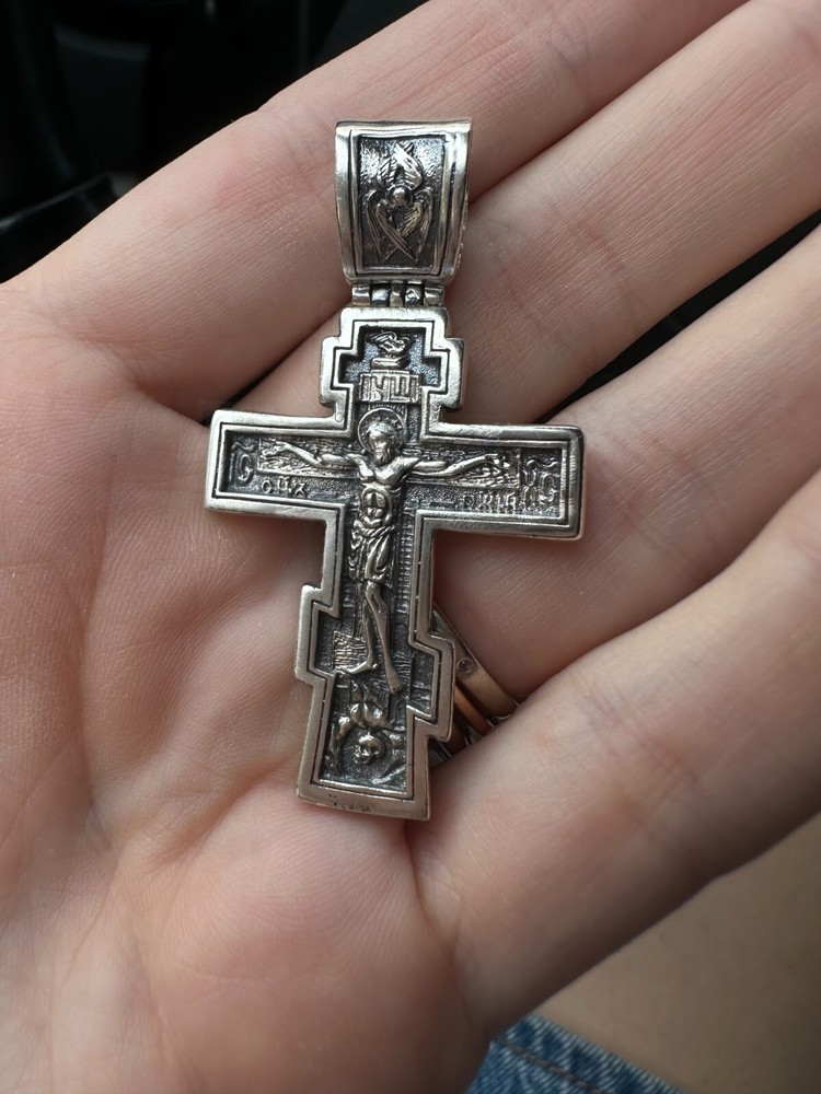 BIG Authentic Orthodox Solid Silver 925 Cross Jesus Crucifix