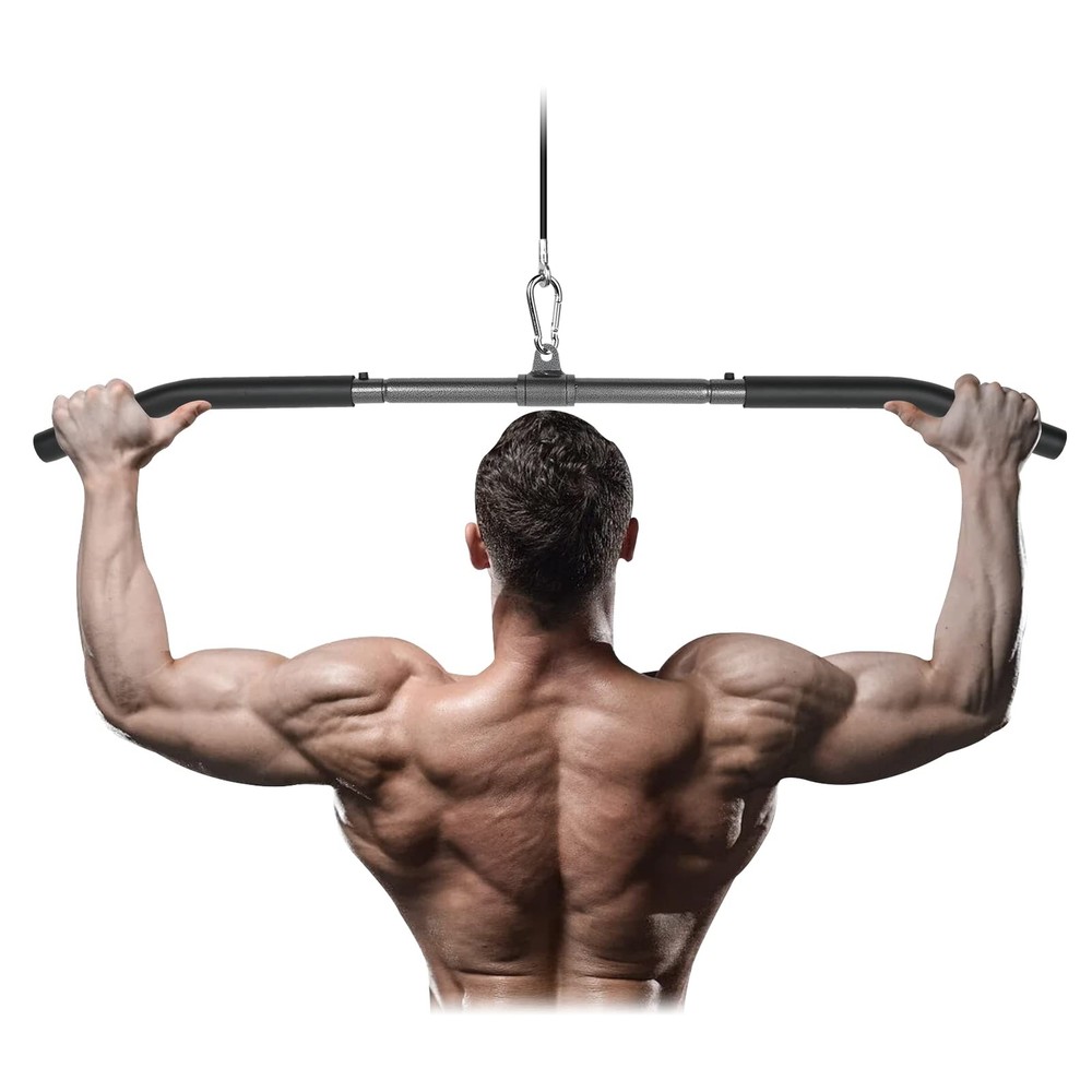48" LAT Pull Down Bar Cable Machine Bar Attachment Triceps Biceps Pushdown Bar