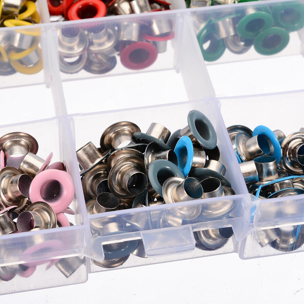 400 Set Assorted Colors Metal Eyelets Grommets With Installation Tools Kit UK