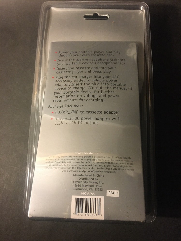 NIX2 Nexxtech Cassette and Power Adapter Kit NEW